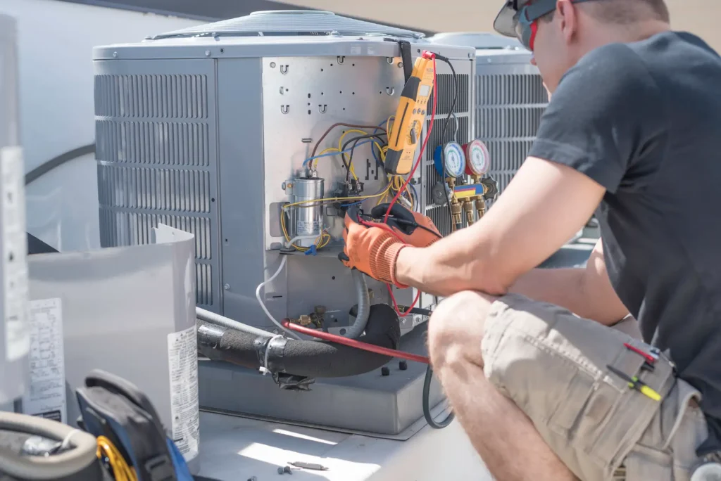 Air Conditioning Maintenance on Roof