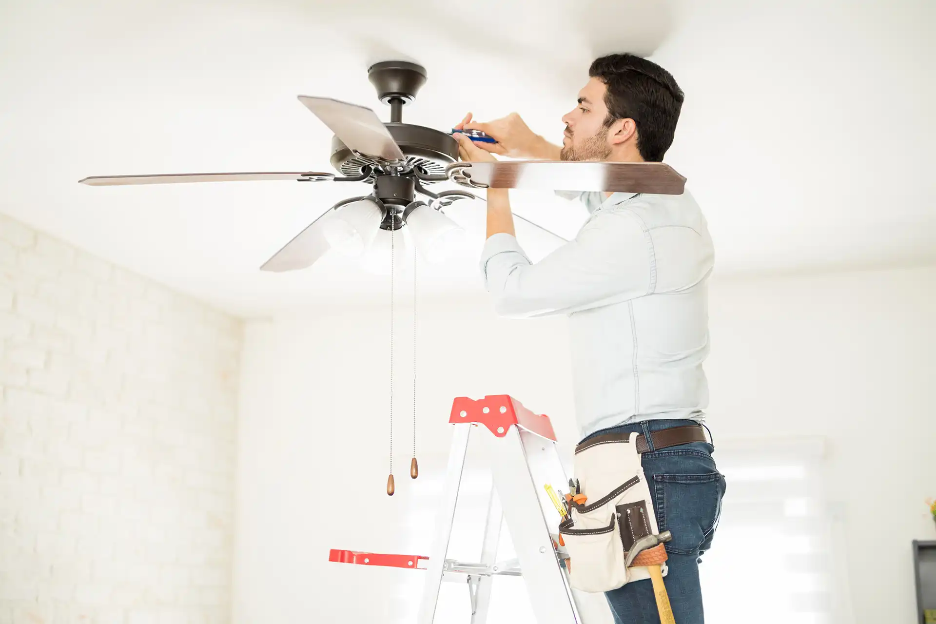 Ceiling Fan Repair in Progress