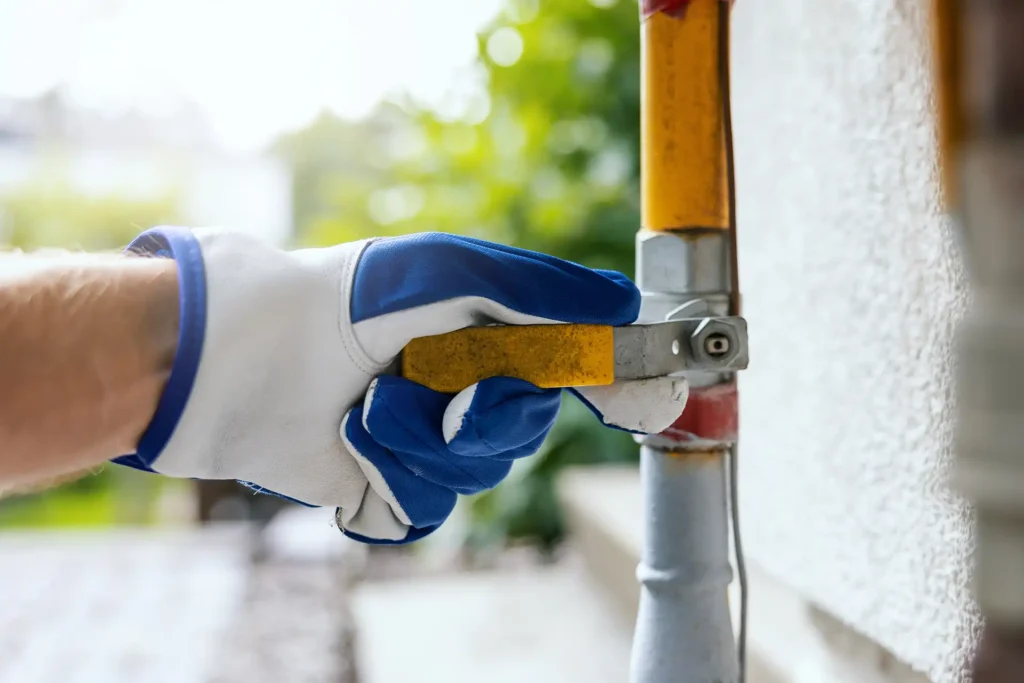 gas line shutoff valve outside