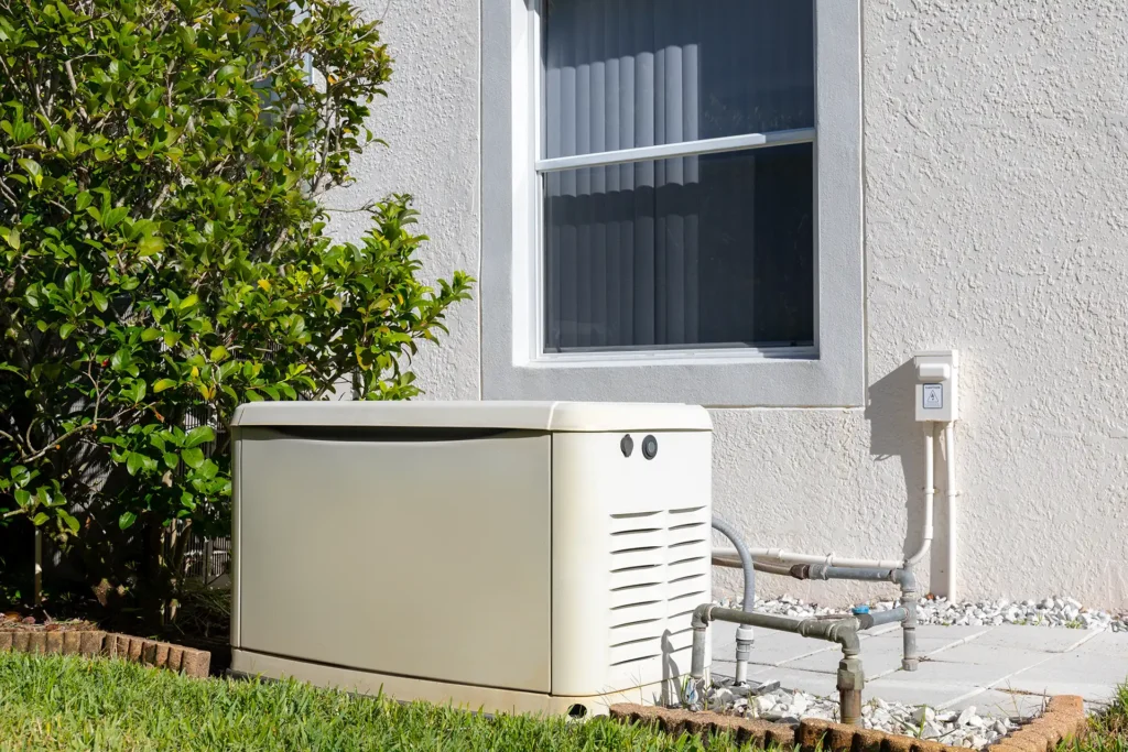 generator installation in back of home