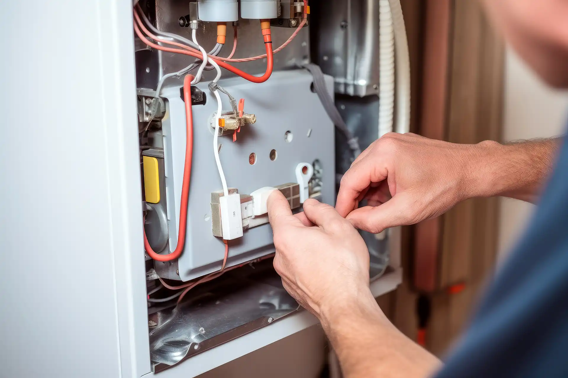 furnace installation in progress