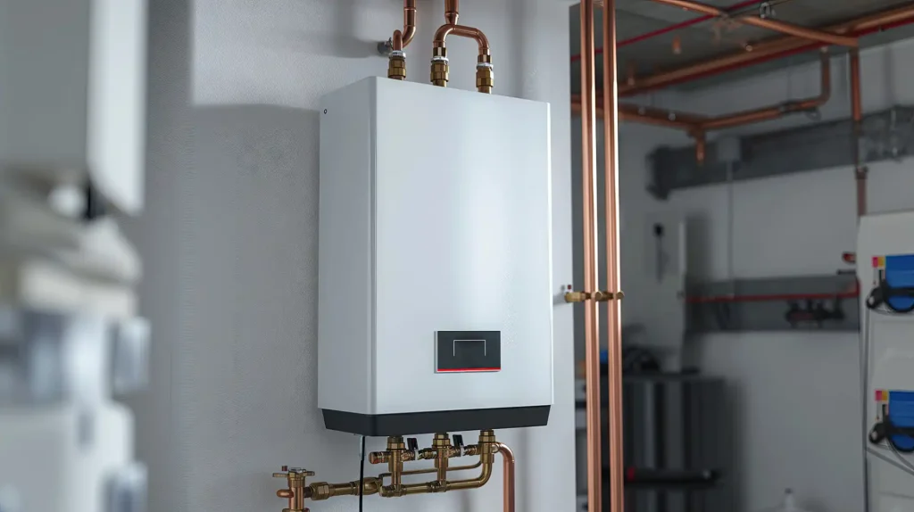 tankless water heater in basement