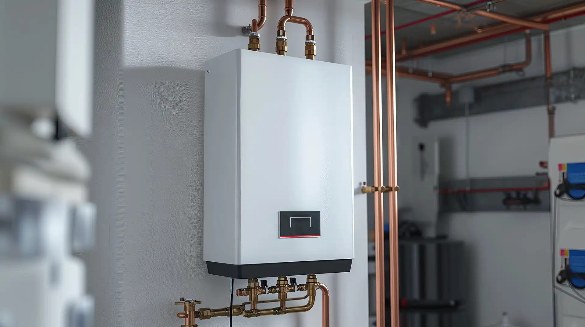 tankless water heater in basement